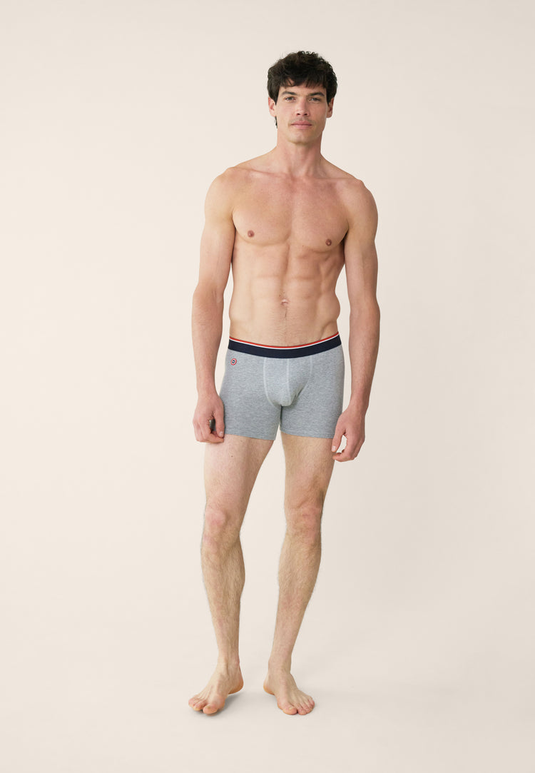 Boxer long en coton - Michel Gris Chiné - Le Slip Français - 4