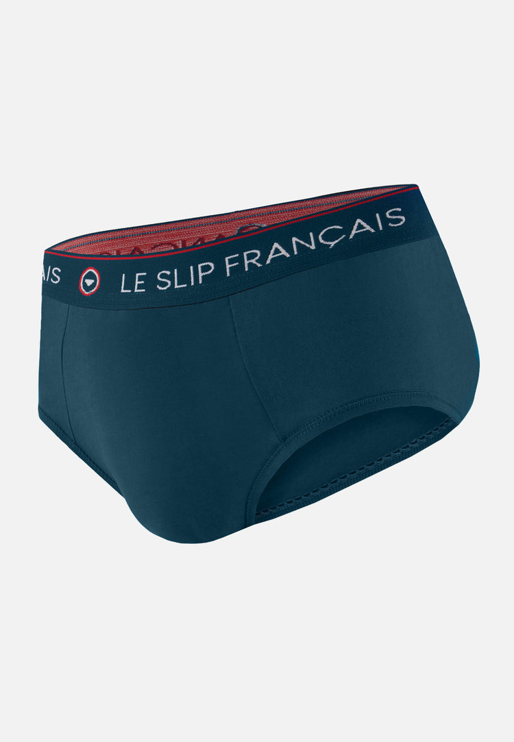 Slip bleu en coton - Intrépide Bleu Canard - Le Slip Français - 1