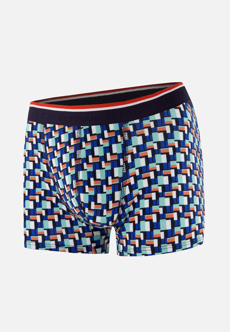 Boxer vert à motif corbusier en coton - Marius Corbusier Vert Azur - Le Slip Français - 1