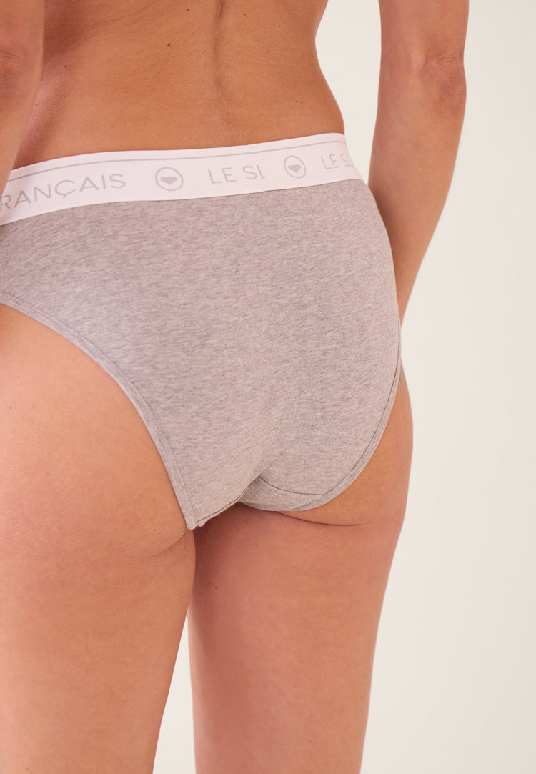 Culotte taille haute grise en coton - Rieuse Gris Chine - Le Slip Français - 3