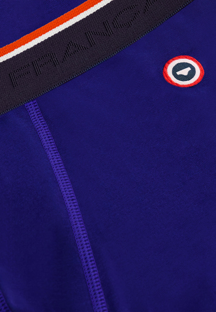 Boxer long bleu en coton - Michel Indigo - Le Slip Français - 4