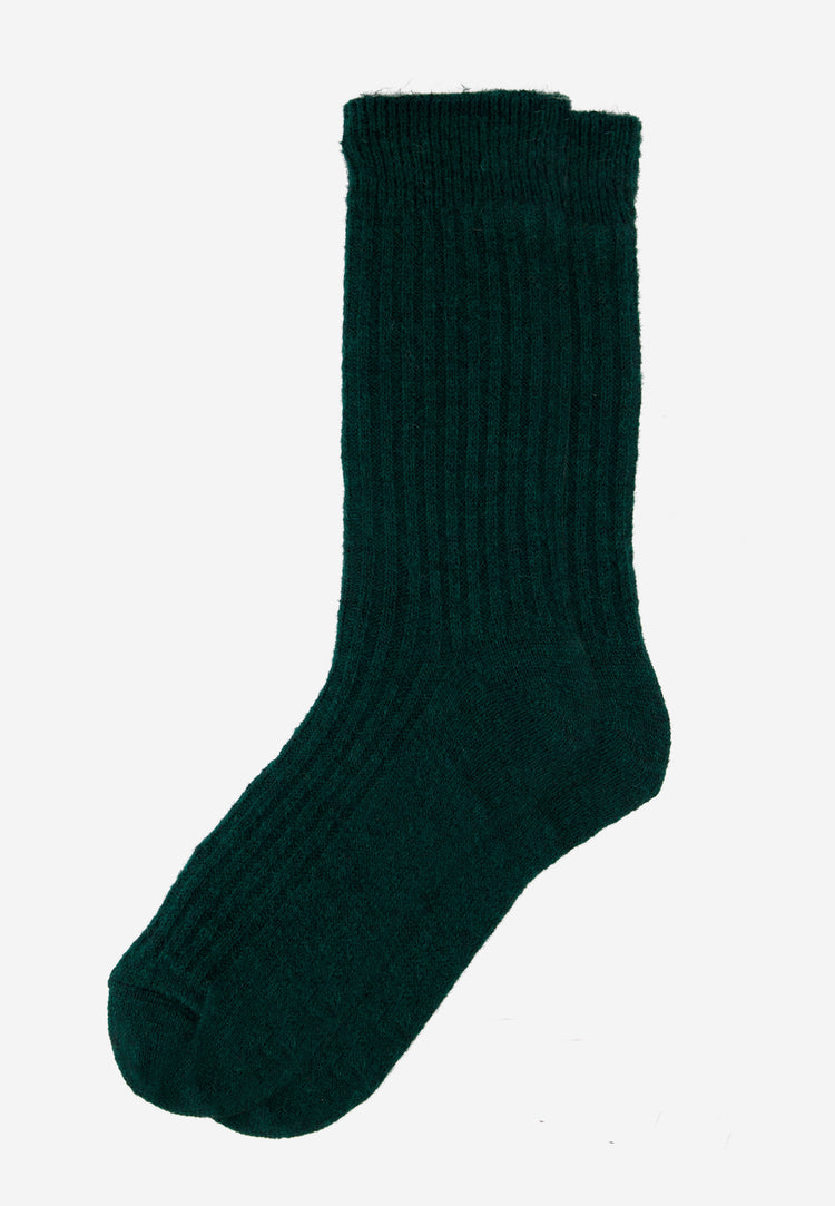 Chaussettes mi-hautes vert sapin avec mohair - Andy Vert Sapin - Le Slip Français - 1