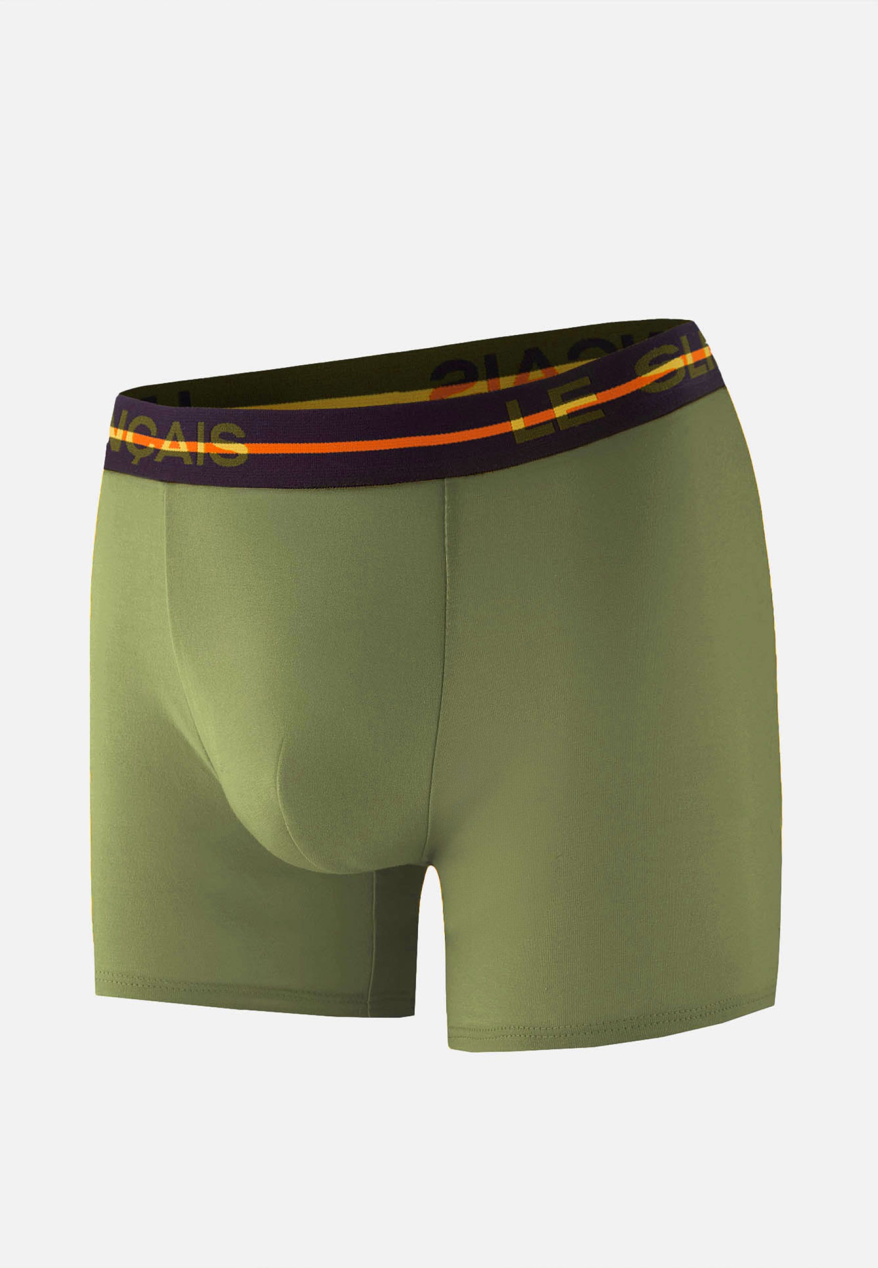 Boxer long vert en coton - Redoutable Long Kaki Veronese - Le Slip Français -  1