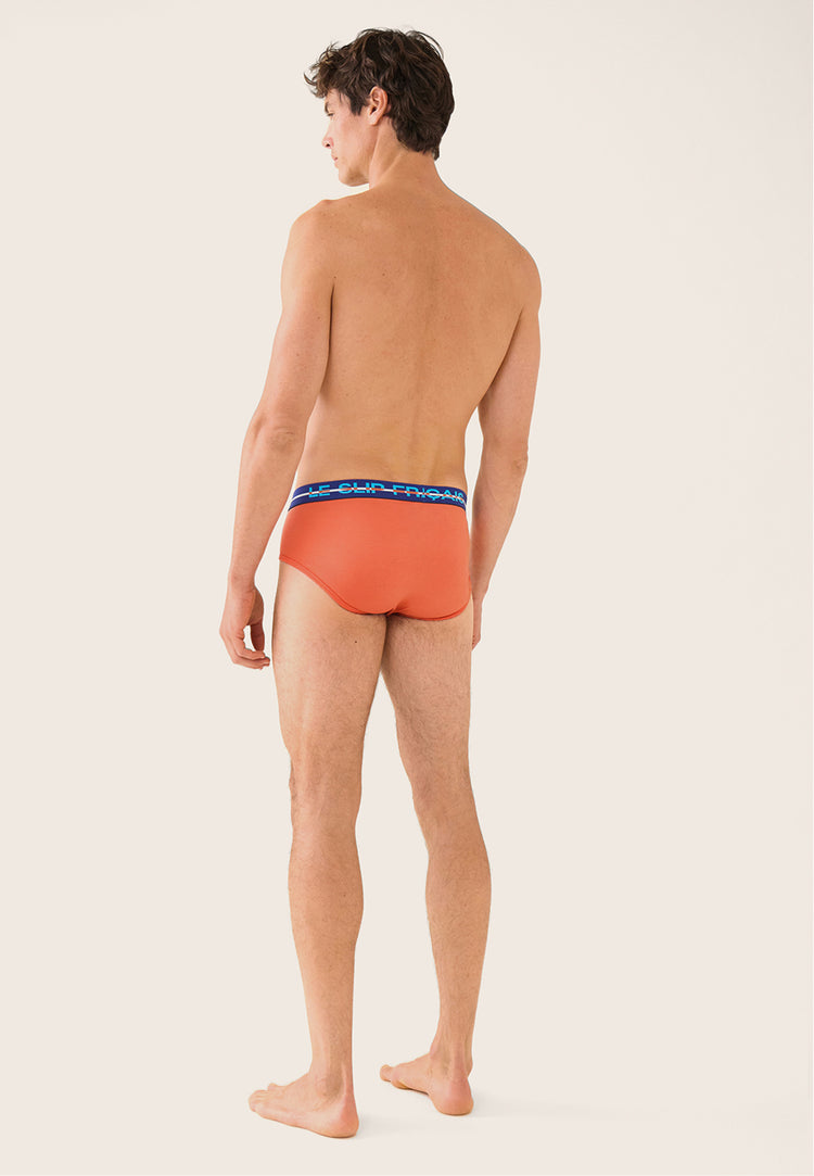 Slip orange en coton - Intrépide Orange Corail - Le Slip Français - 3