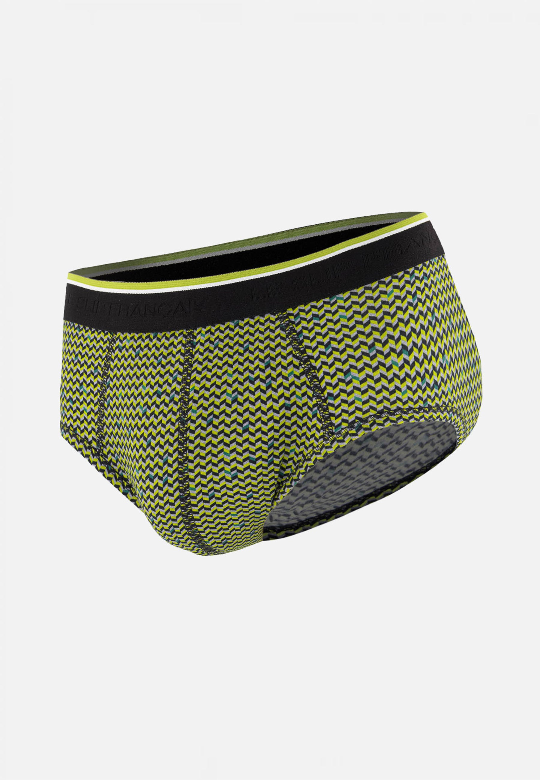 Slip à motif chevron jaune anis en coton - Terrible Chevron Jaune Anis - Le Slip Français -  1