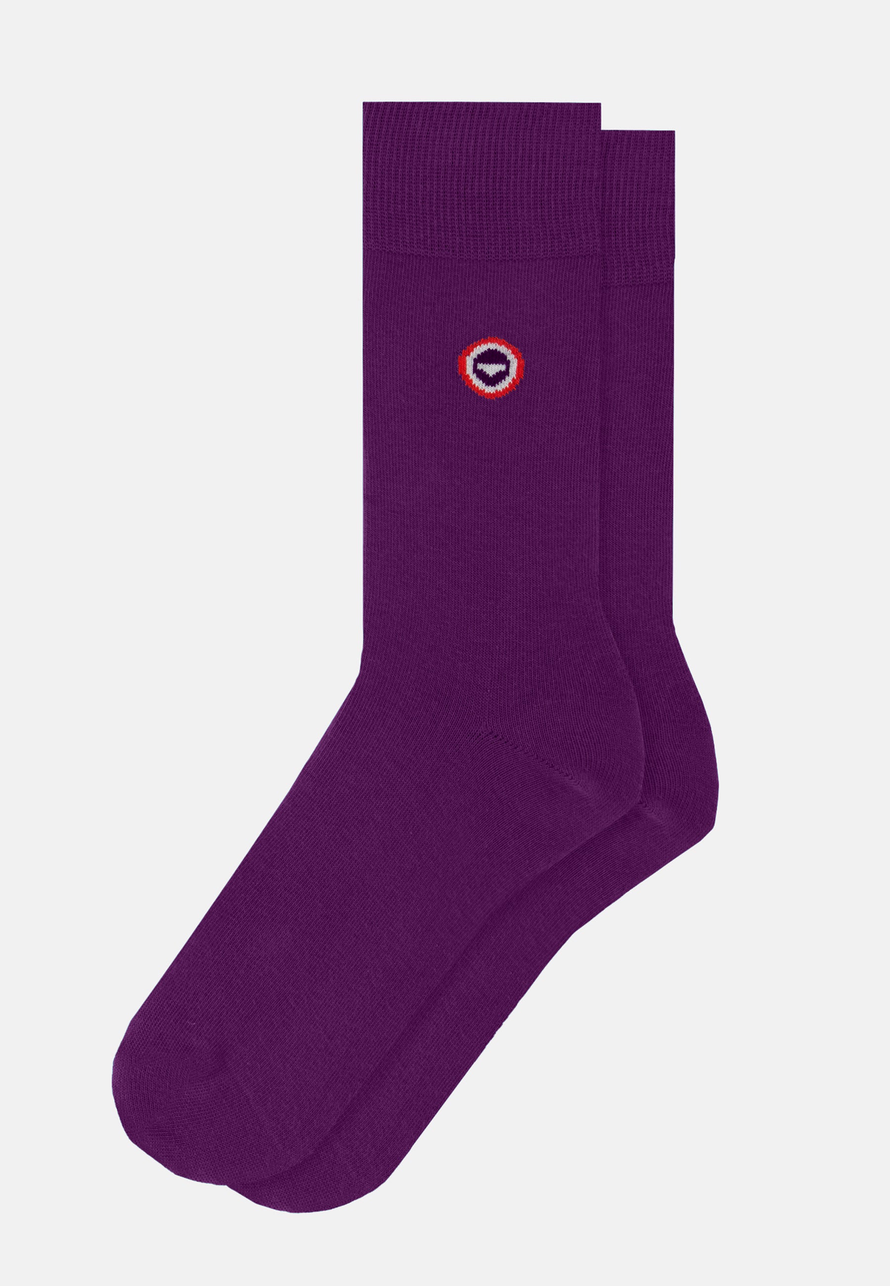 Chaussettes mi-hautes violet en coton - Robuste Violet Profond - Le Slip Français -  1
