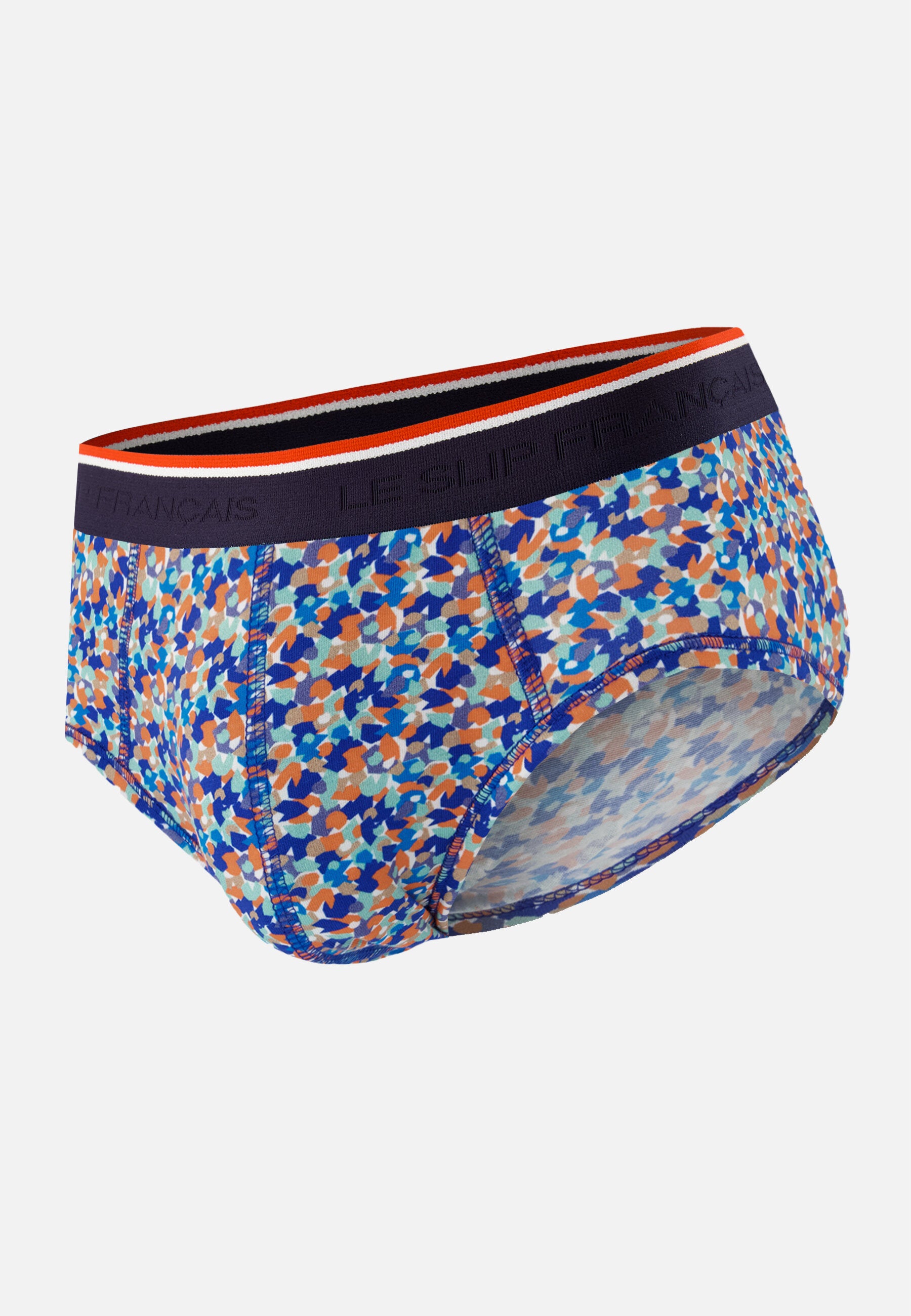 Slip bleu à motif confetti en coton - Terrible Confetti Bleu Nautique - Le Slip Français -  1