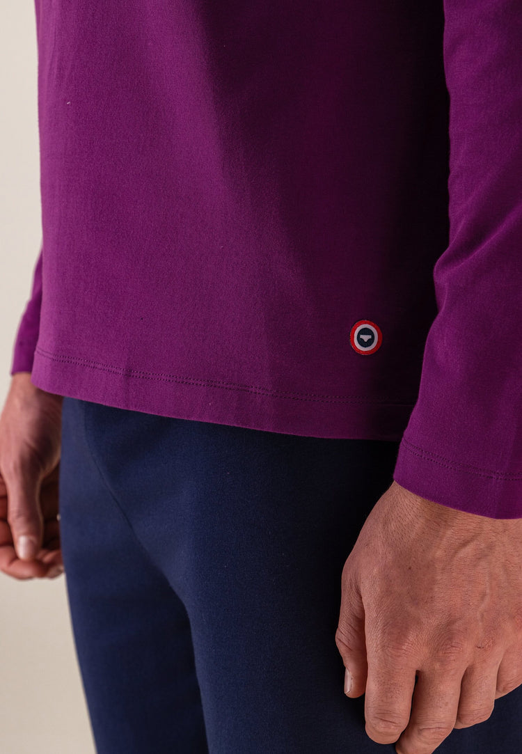 T-shirt à manches longues violet en coton - Superbe Violet Profond - Le Slip Français - 3