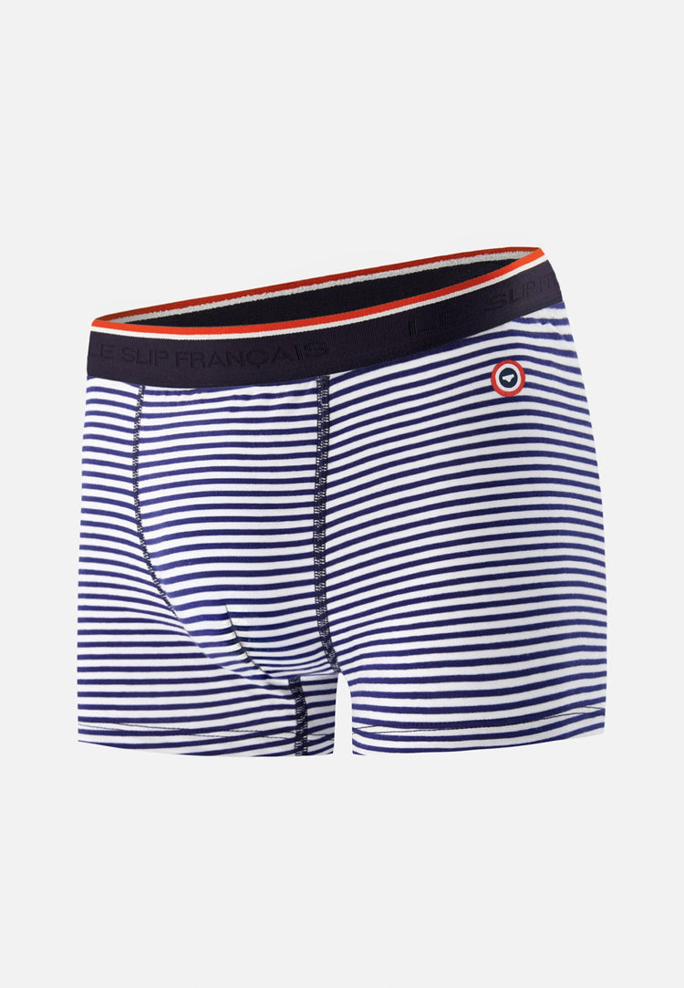 Boxer marinière bleu en coton - Marius Mariniere  Bleu - Le Slip Français - 1
