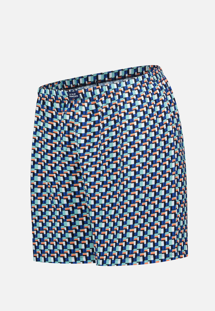 Bas de pyjamas court à motif corbusier en coton - Fredy Corbusier Vert Azur - Le Slip Français - 5