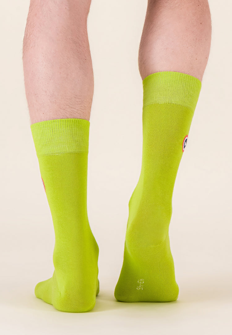 Chaussettes mi-hautes jaune en coton - Robuste Jaune Anis - Le Slip Français - 3