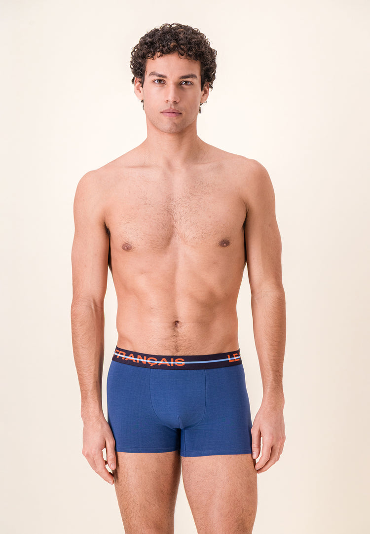 Boxer bleu en coton - Redoutable Bleu Acier - Le Slip Français - 2