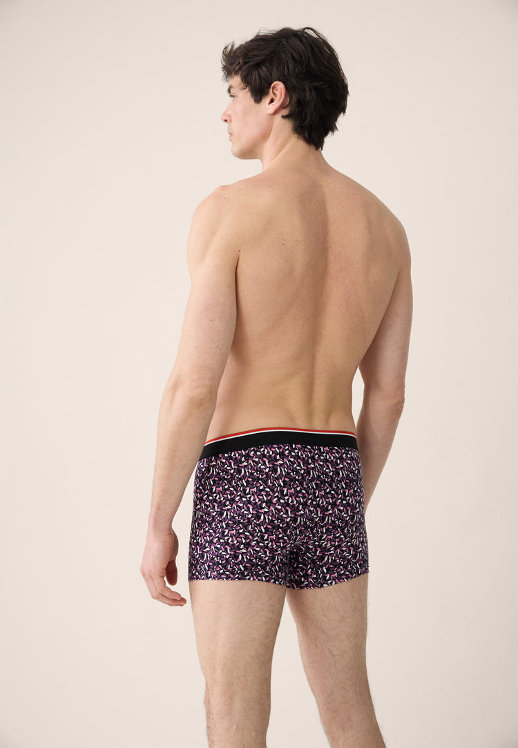 Boxer prune à motif gavotte en coton - Marius Gavotte Prune - Le Slip Français - 3