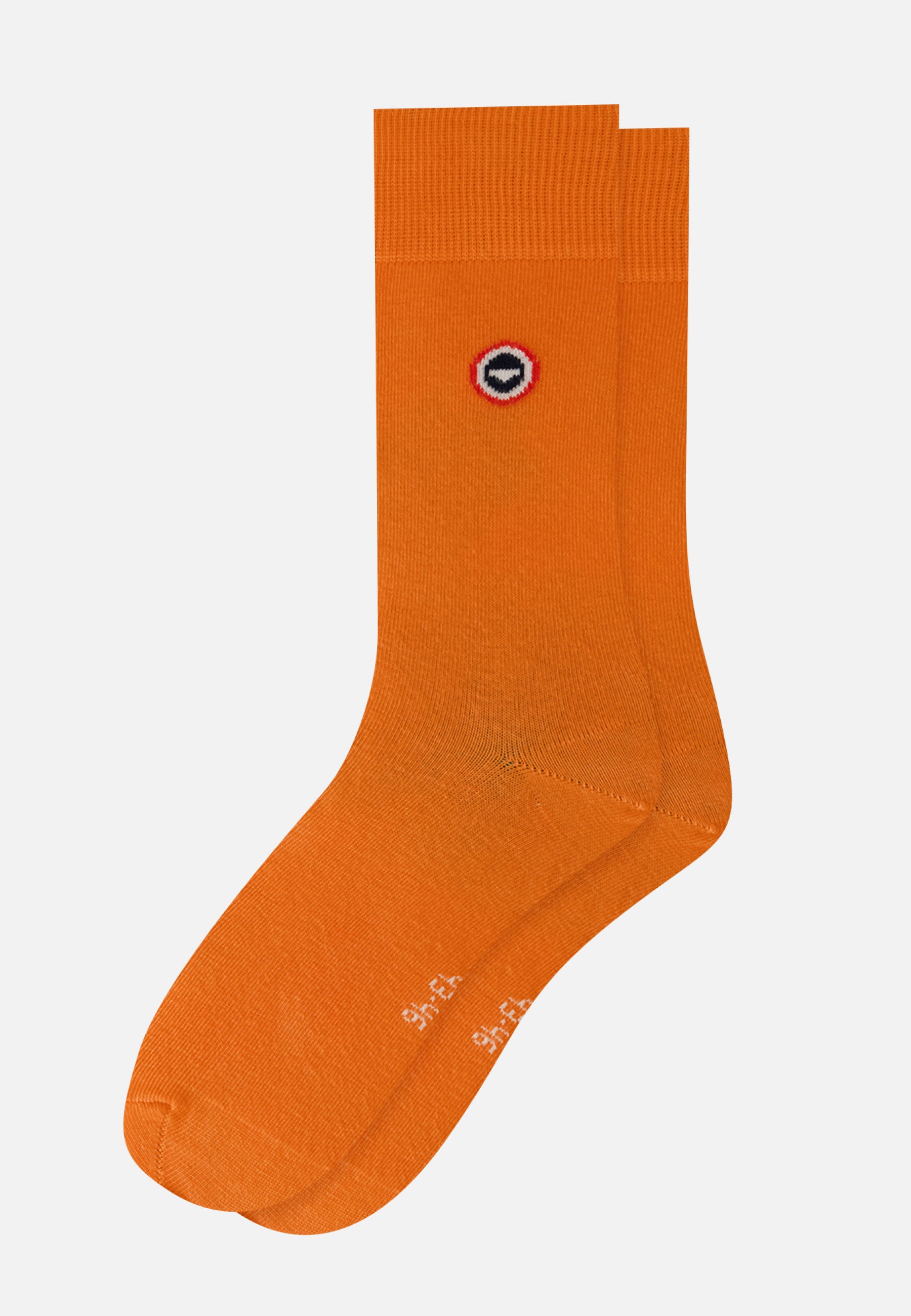 Chaussettes mi-hautes unies orange - Robuste Orange Pur - Le Slip Français -  1