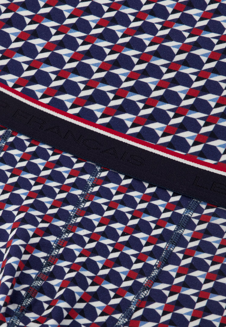Boxer à motif puzzle bleu acier en coton - Marius Puzzle Bleu Acier - Le Slip Français - 4