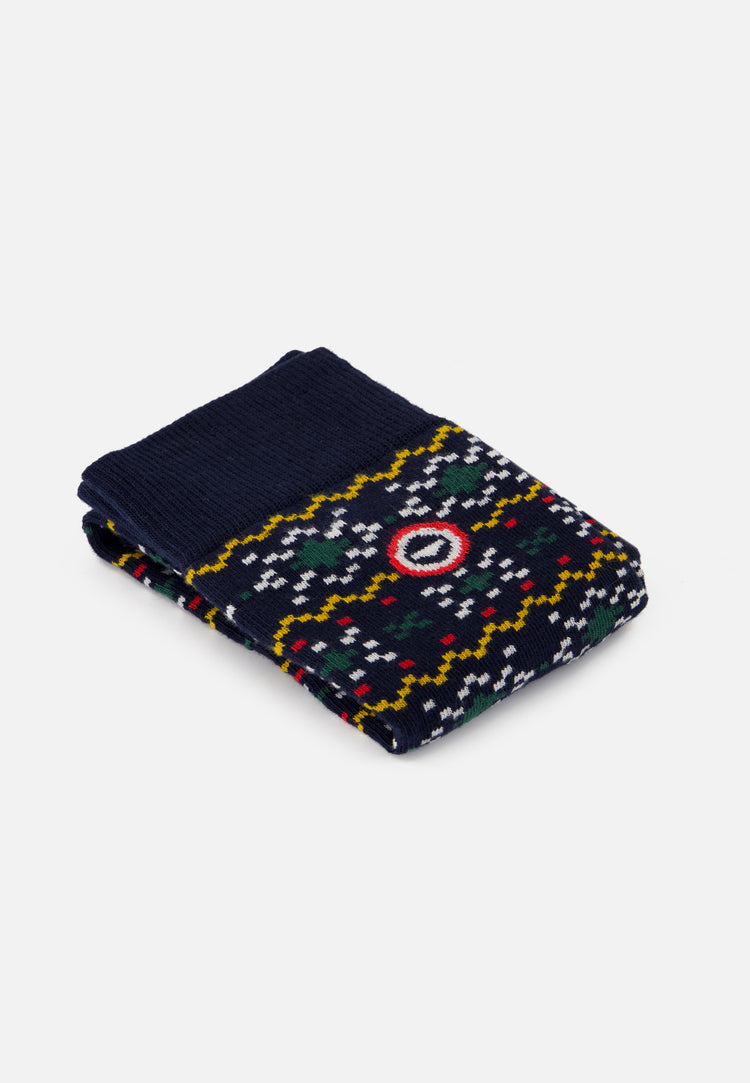 Chaussettes mi-hautes mixtes en coton - Lucas Flocon Vert Sapin - Le Slip Français - 3