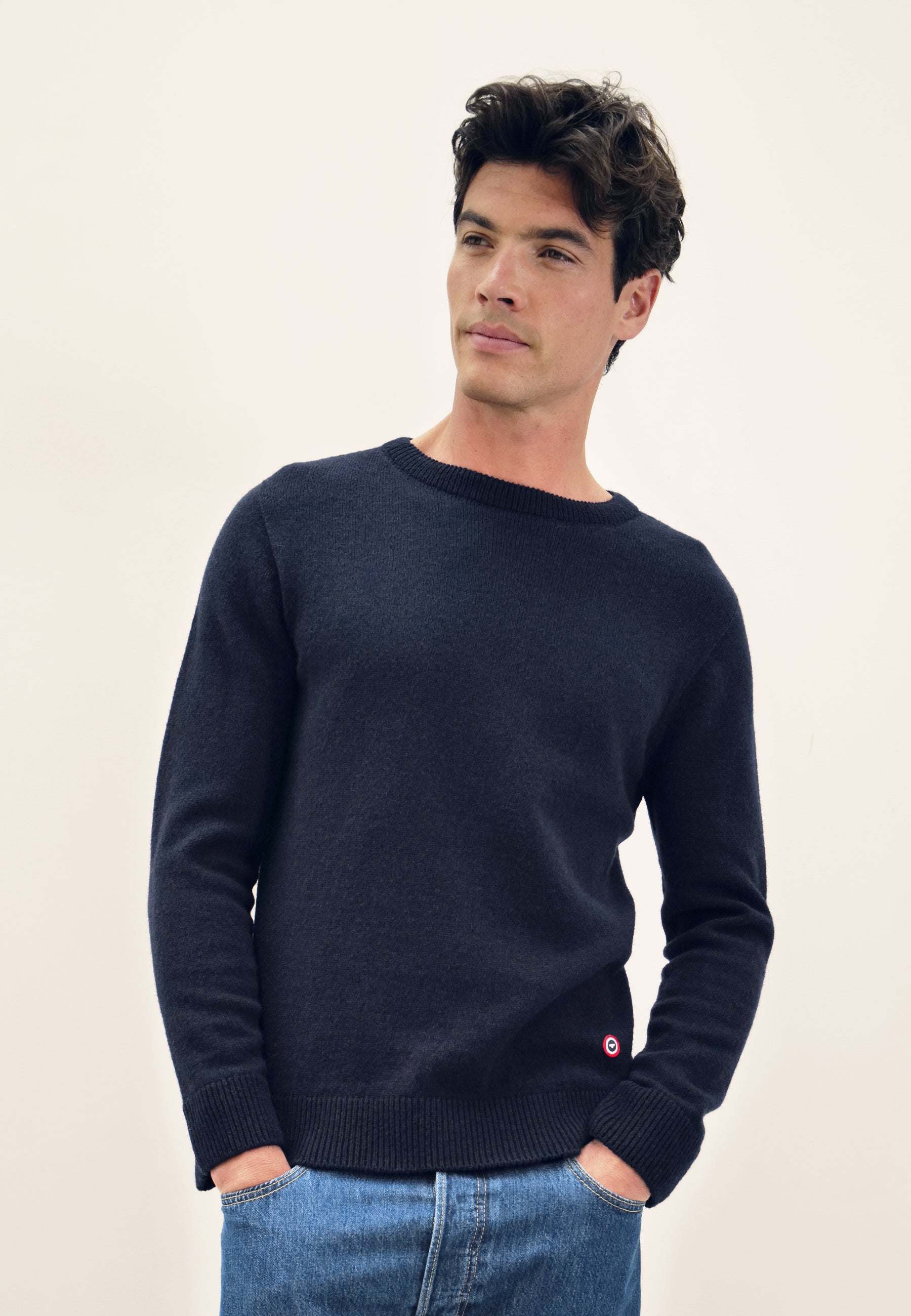 Pull homme bleu marine en maille - Jean Pull Marine - Le Slip Français -  2