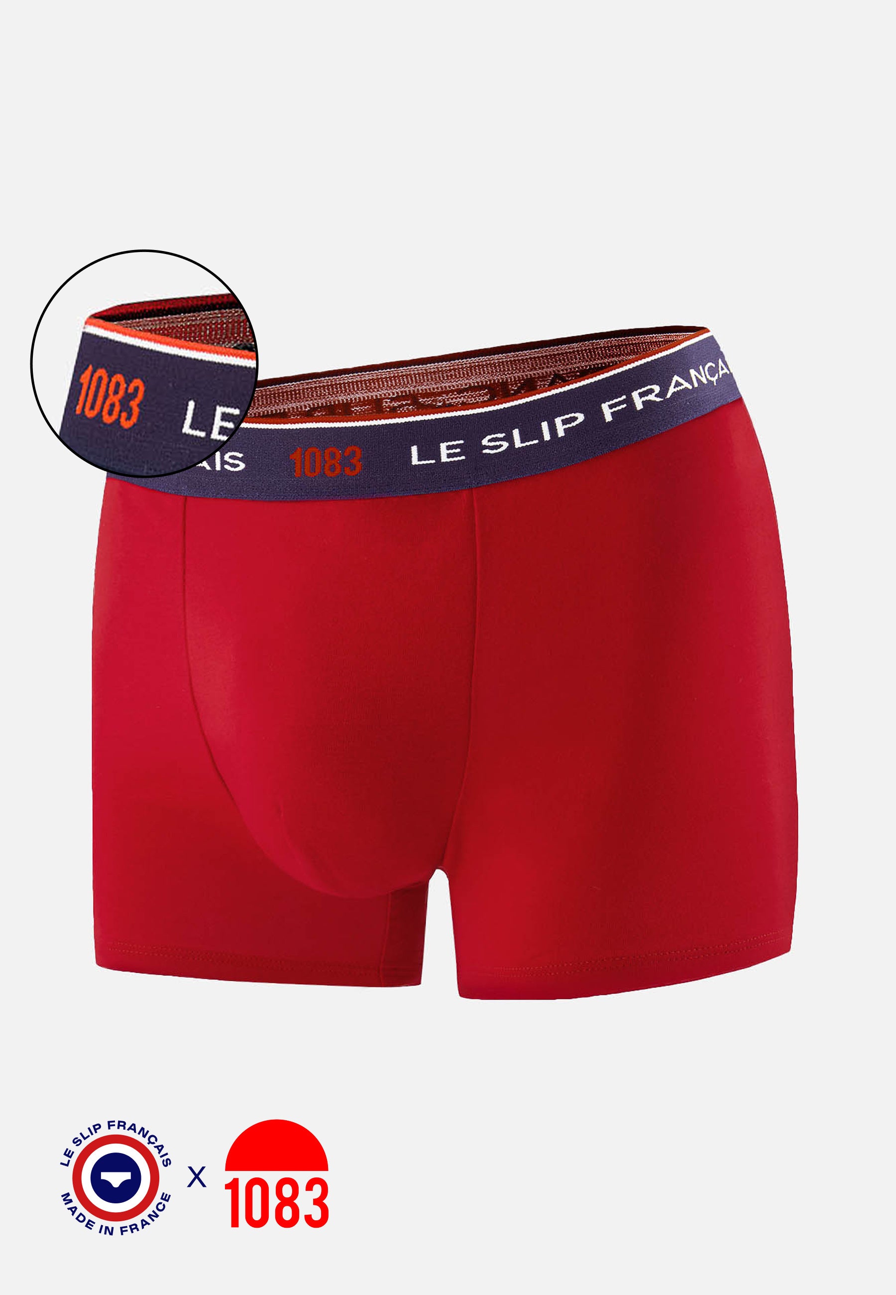 Boxer rouge en coton bio - Redoutable Rouge - Collab 1083 - Le Slip Français -  1