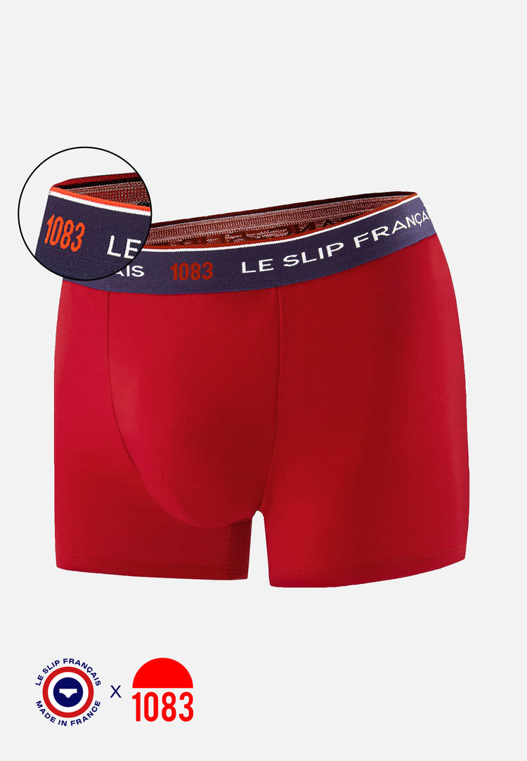 Boxer rouge en coton bio - Redoutable Rouge - Collab 1083 - Le Slip Français - 1