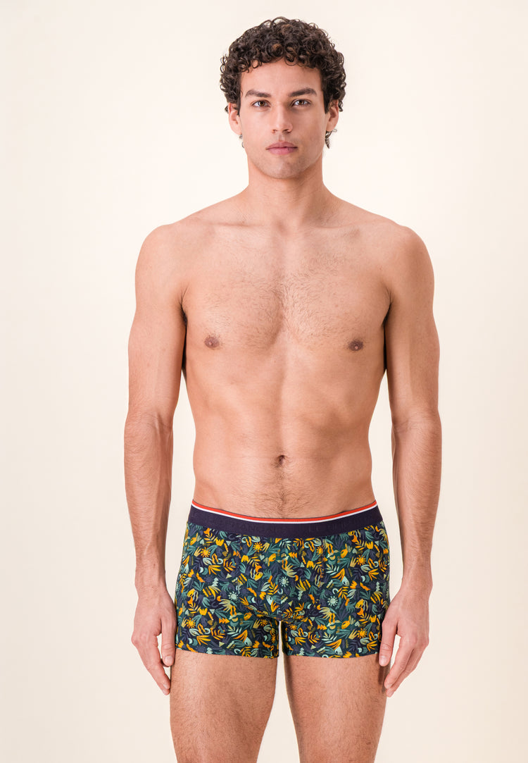 Boxer vert à motif jungle en coton - Marius Jungle Kaki Veronese - Le Slip Français - 4