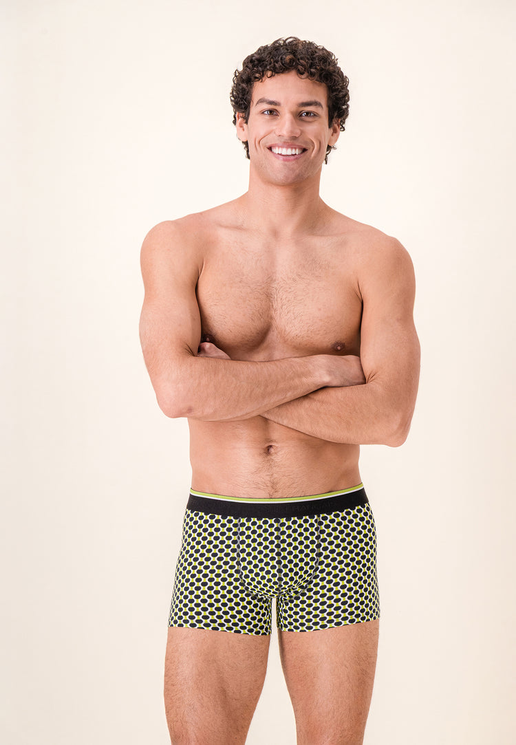 Boxer à motif raquettes jaune anis en coton - Marius Raquettes Jaune Anis - Le Slip Français - 2