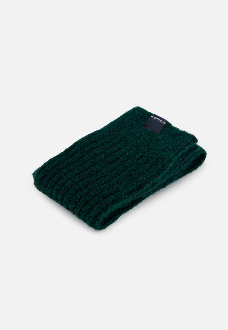 Chaussettes mi-hautes vert sapin avec mohair - Andy Vert Sapin Brodé L'Incroyable - Le Slip Français - 3