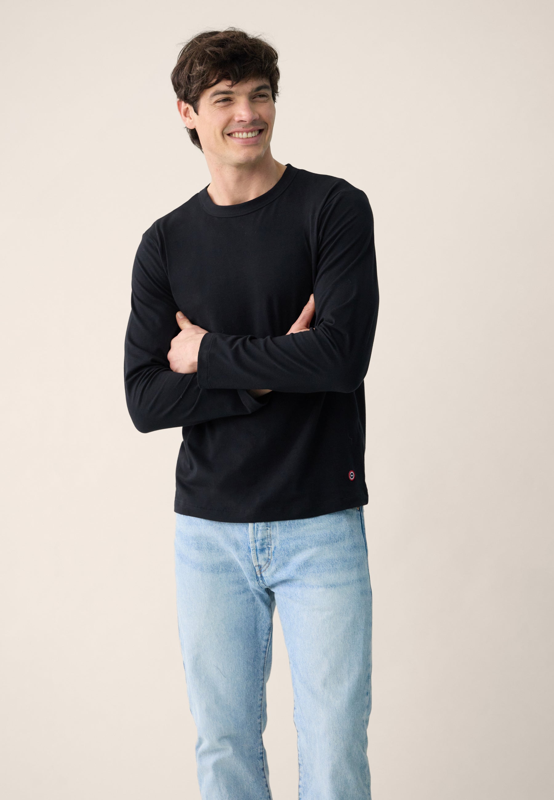 T-shirt manches longues en coton - Superbe Noir - Le Slip Français -  2