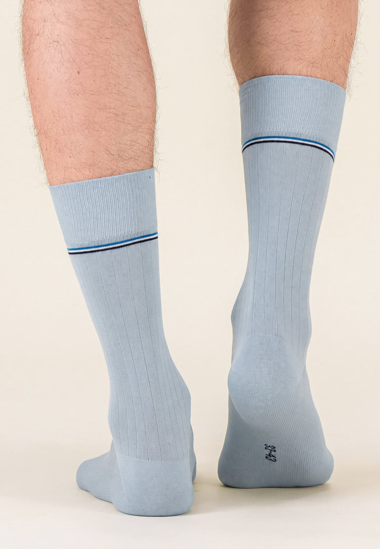 Chaussettes mi-hautes vert en fil d'Écosse - Nessy Vert Sage - Le Slip Français - 3