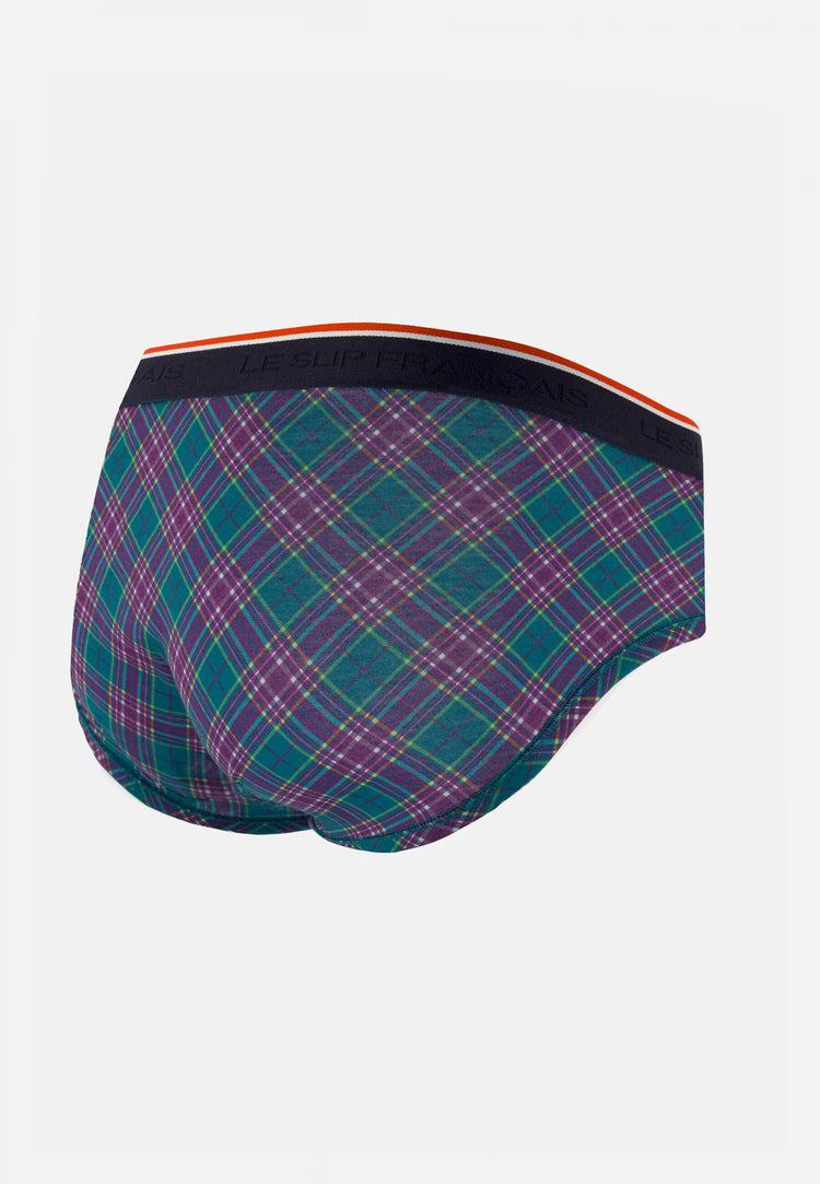 Slip à motif tartan bleu canard en coton - Terrible Tartan Bleu Canard - Le Slip Français - 7