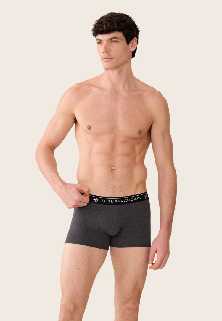 Boxer gris en coton - Redoutable Gris Anthracite - Le Slip Français - 2