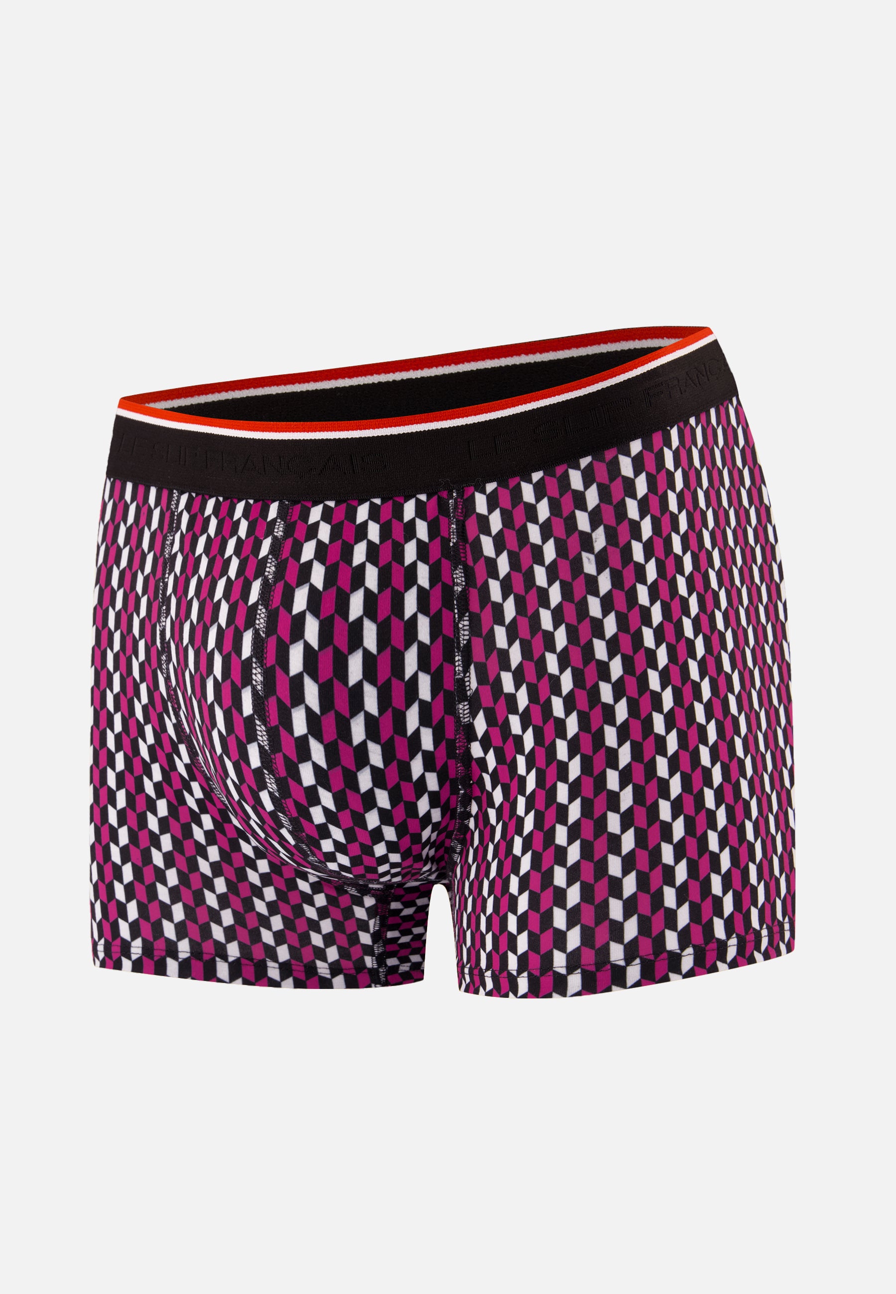 Boxer fuchsia à motif fléchettes en coton - Marius Flechette Fuchsia - Le Slip Français -  1
