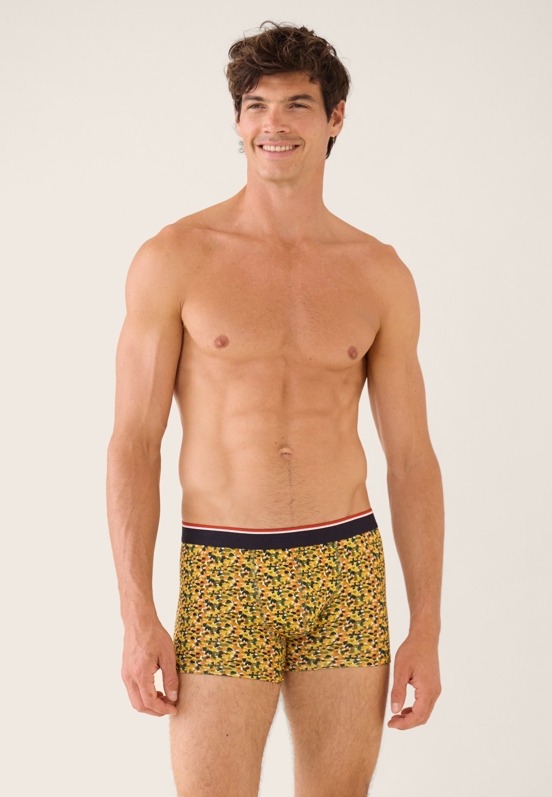 Boxer jaune à motif confetti en coton - Marius Confetti Jaune - Le Slip Français -  2