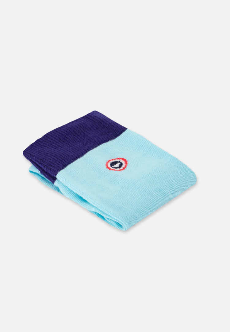 Chaussettes mi-hautes bleu fantaisie - Lucas Bloc Indigo Bleu Canard Vert D'Eau - Le Slip Français - 5