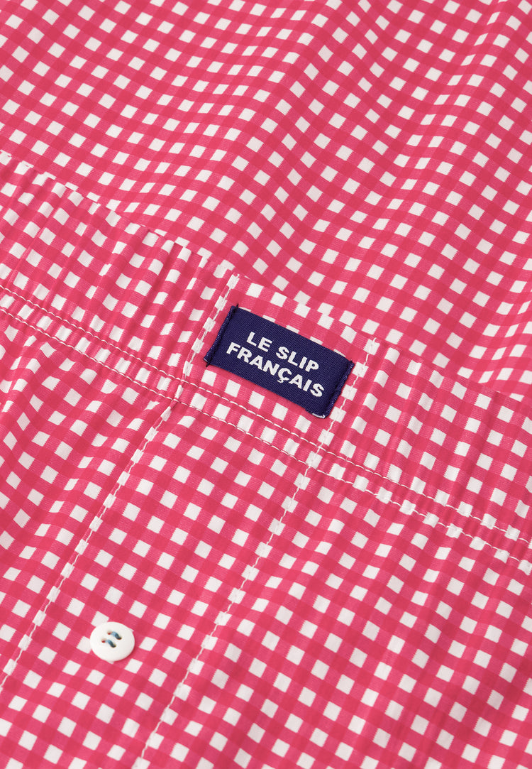 Caleçon à carreaux rose en coton - Jacques Vichy Rose Cerise - Le Slip Français - 5