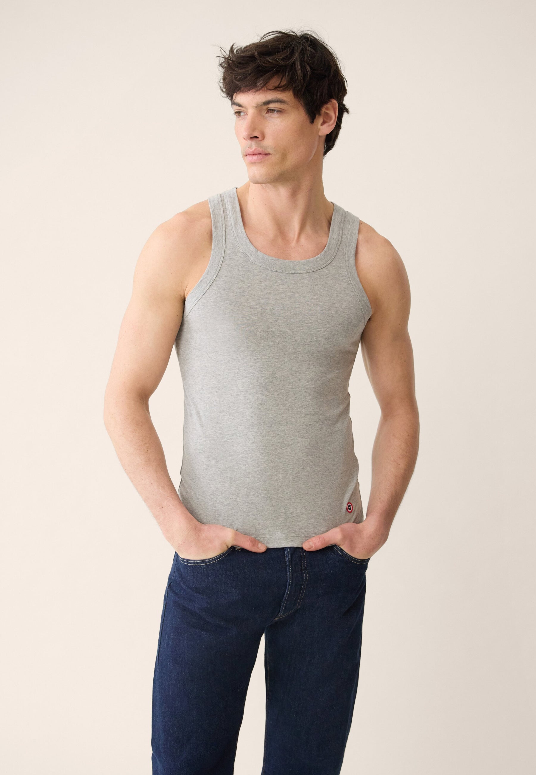 Débardeur homme gris en coton - Fulminant Gris Chine - Le Slip Français -  2