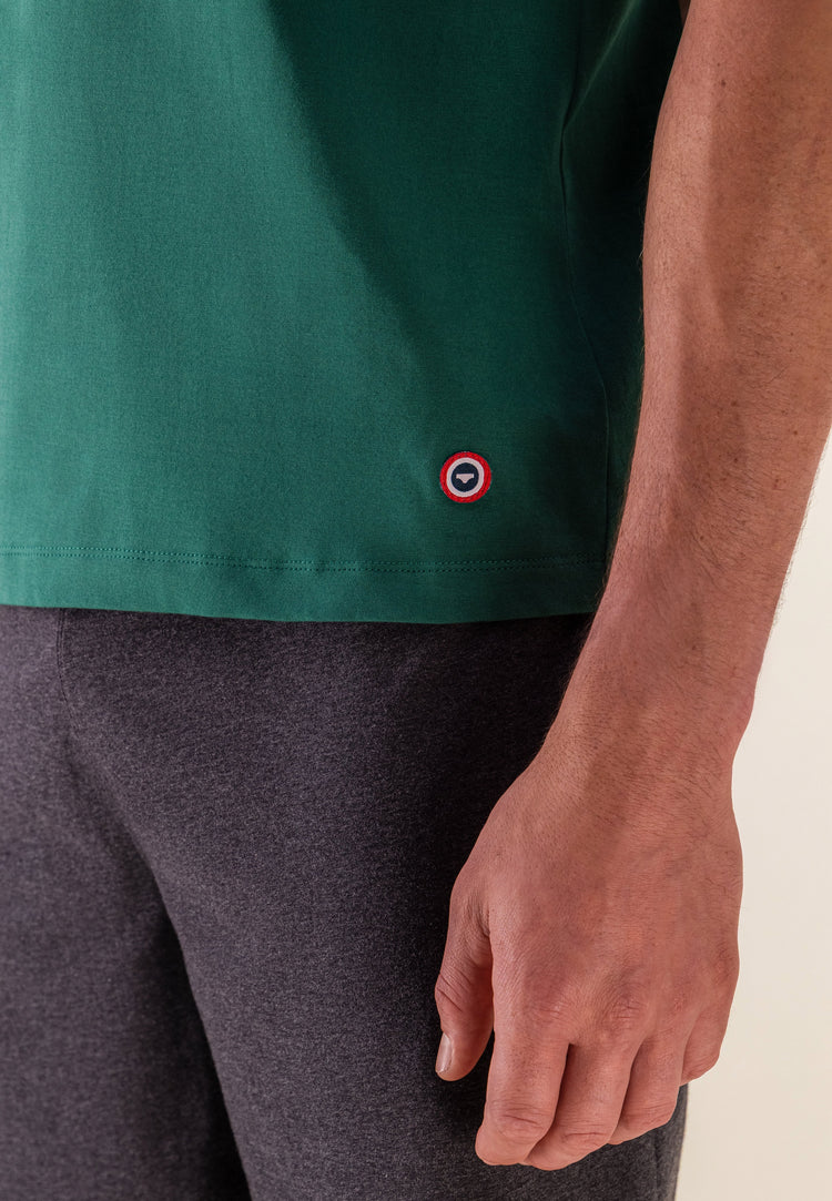 T-shirt à manches courtes vert en coton - Formidable Vert Forêt - Le Slip Français - 4