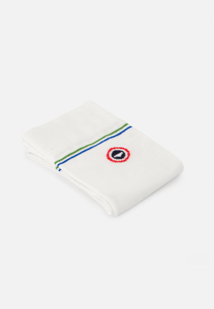 Chaussettes mi-hautes mixtes en coton - Lucas Ligne Blanc - Le Slip Français - 3