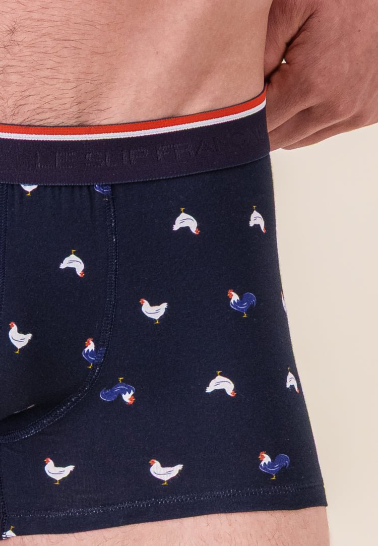 Boxer à motif coq marine en coton - Marius Coq Marine - Le Slip Français - 6