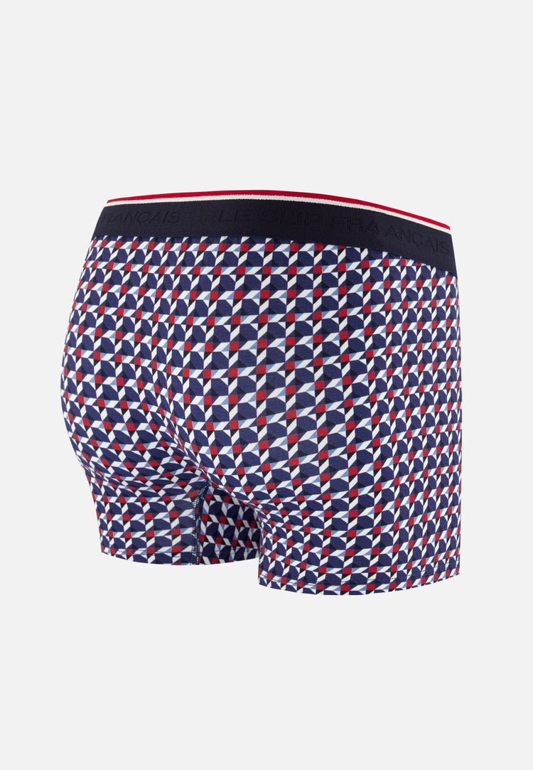 Boxer à motif puzzle bleu acier en coton - Marius Puzzle Bleu Acier - Le Slip Français - 6