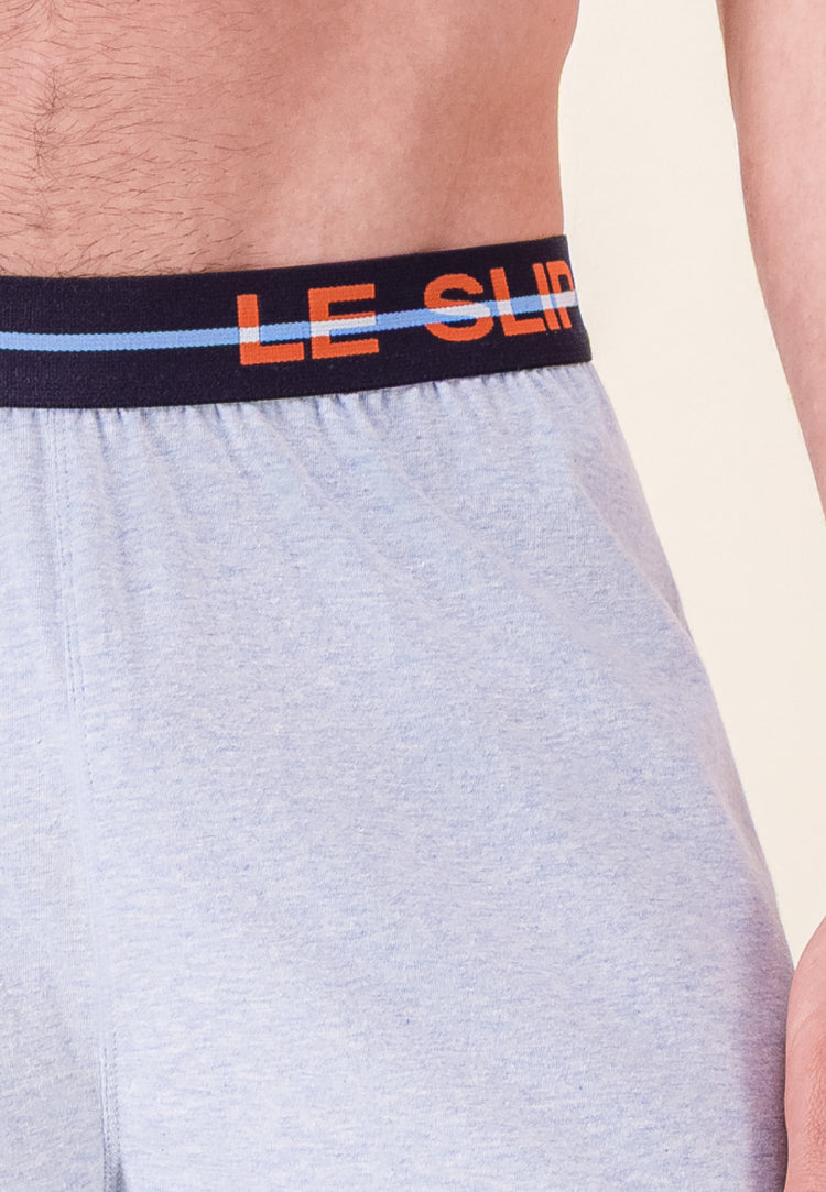 Bas de pyjama court bleu en coton - Invincible Bleu Ciel Chine - Le Slip Français - 3