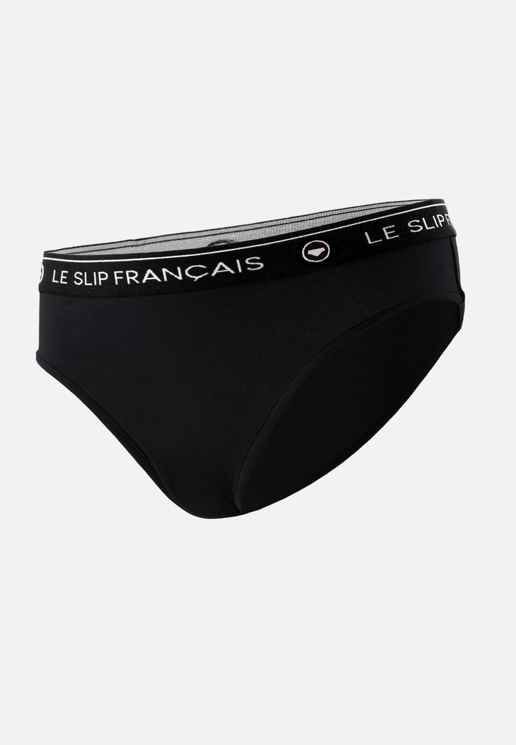 Culotte taille haute noire en coton - Rieuse Noir - Le Slip Français - 1
