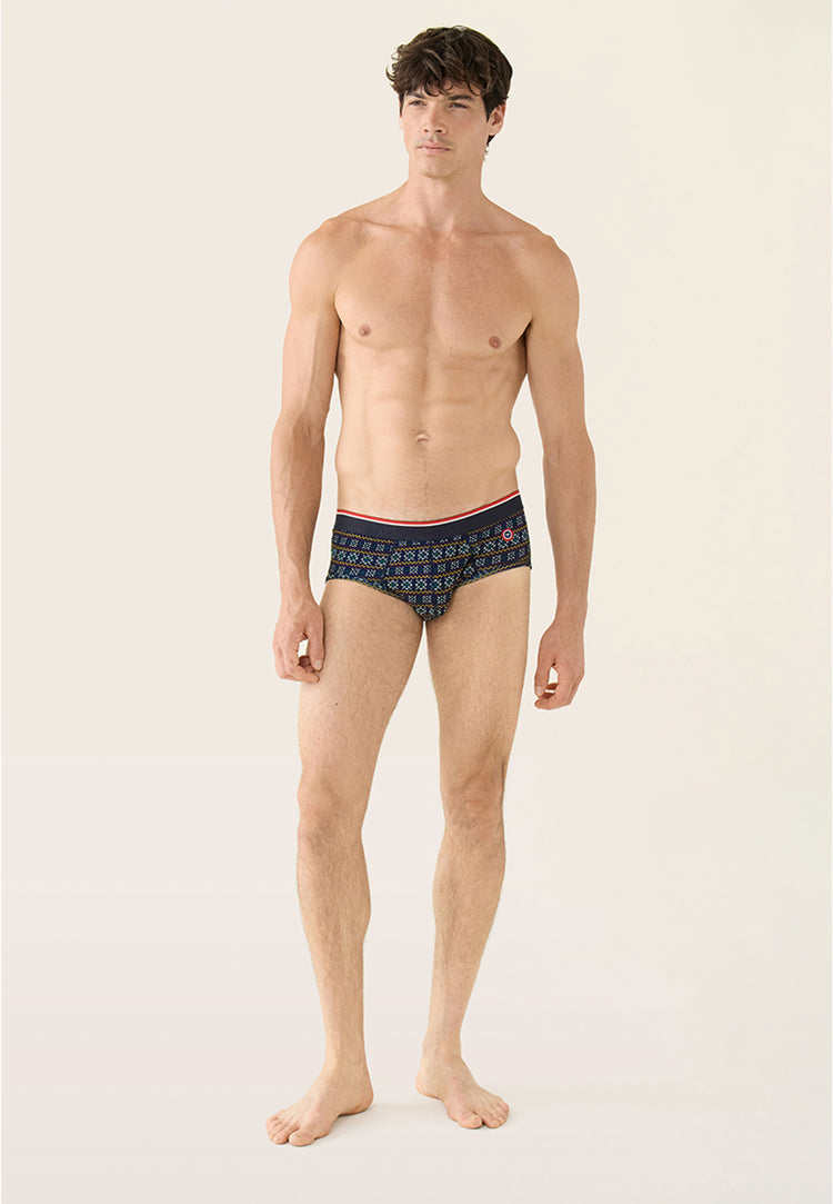 Slip imprimé flocon vert sapin en coton - Terrible Flocon Vert Sapin - Le Slip Français - 6