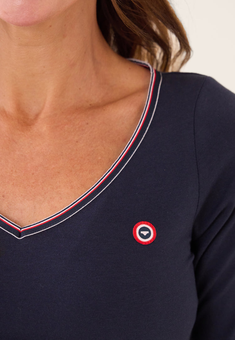 T-shirt femme marine en coton - Puissante Marine - Le Slip Français - 3