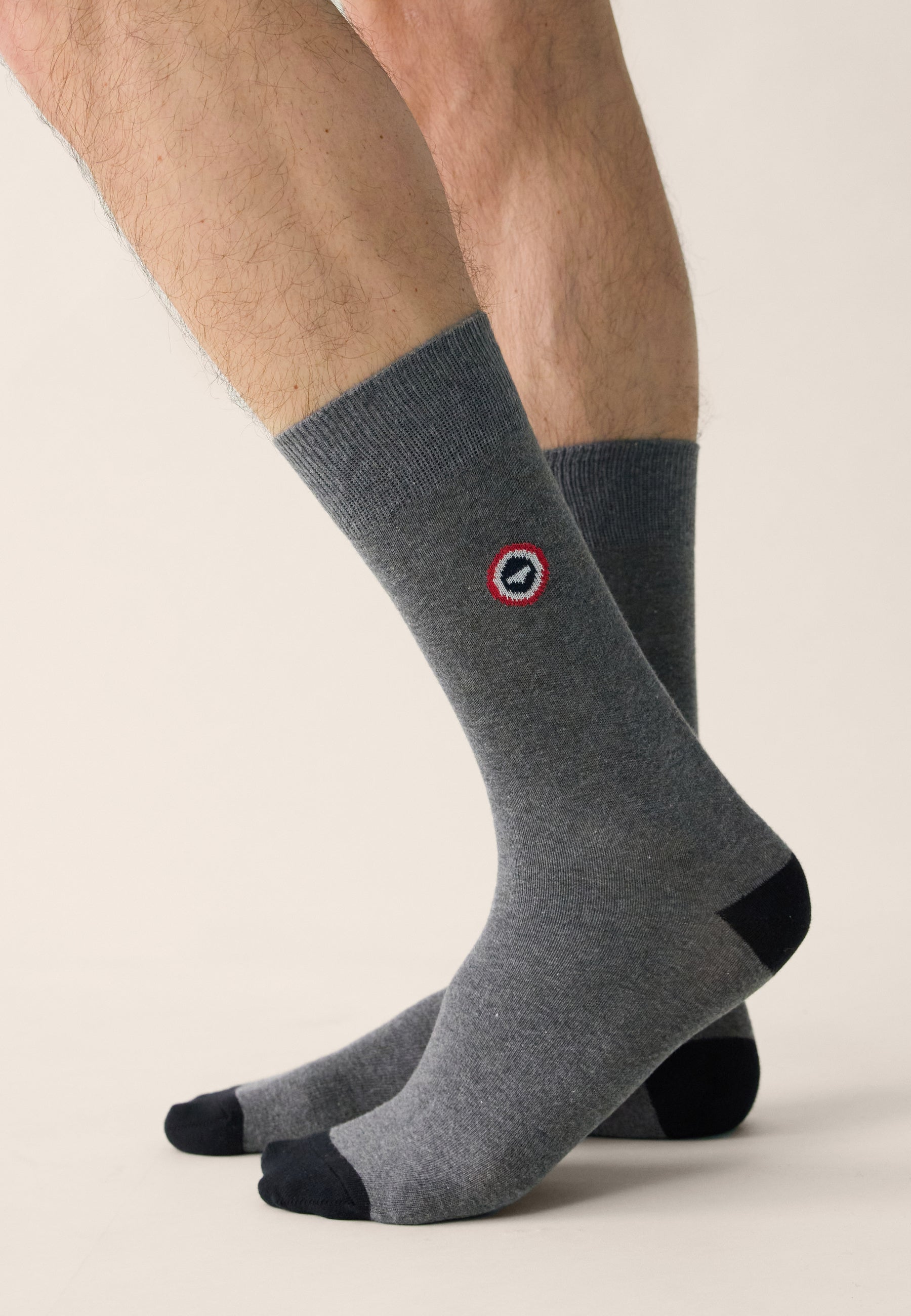 Chaussettes mi-hautes anthracite et noires fantaisie - Robuste Gris Anthracite Noir - Le Slip Français -  2
