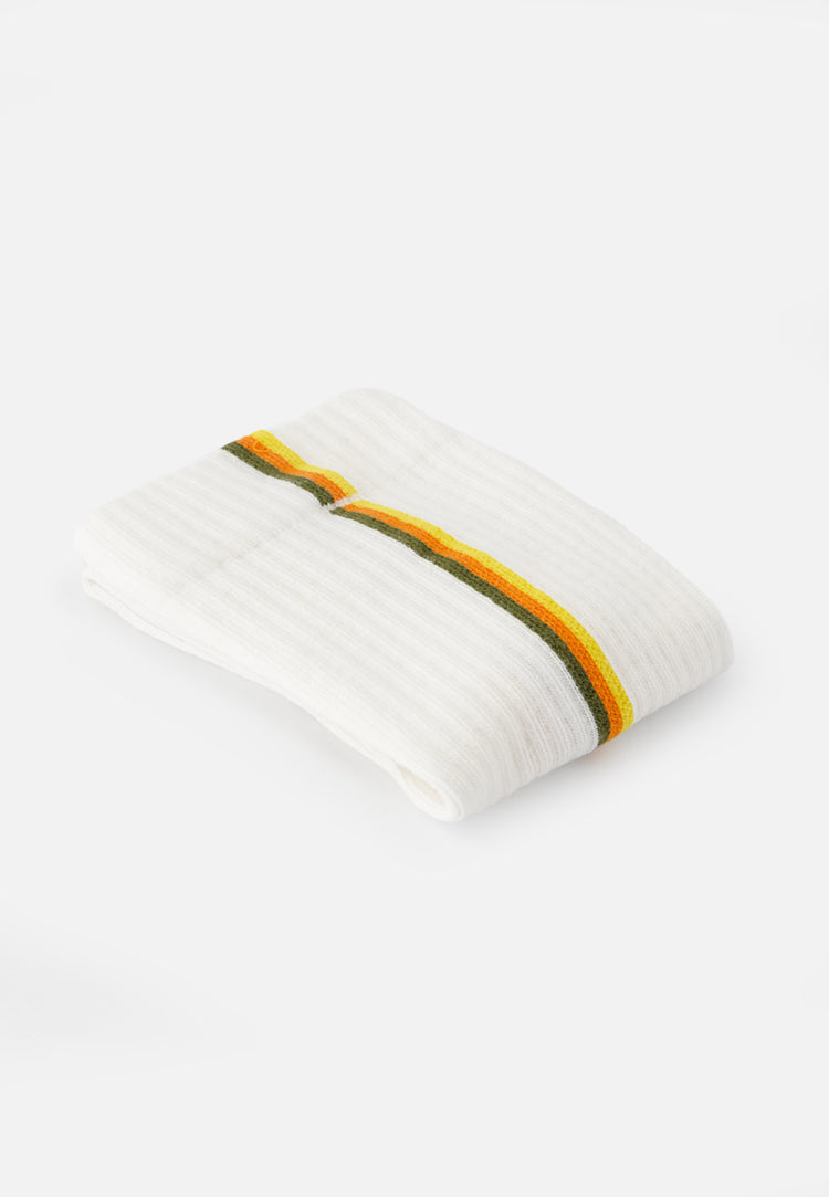 Chaussettes de sport mi-hautes rayées kaki, orange et jaune - Wilfried Lignes Kaki Veronese Orange Pur Jaune Citron - Le Slip Français - 5
