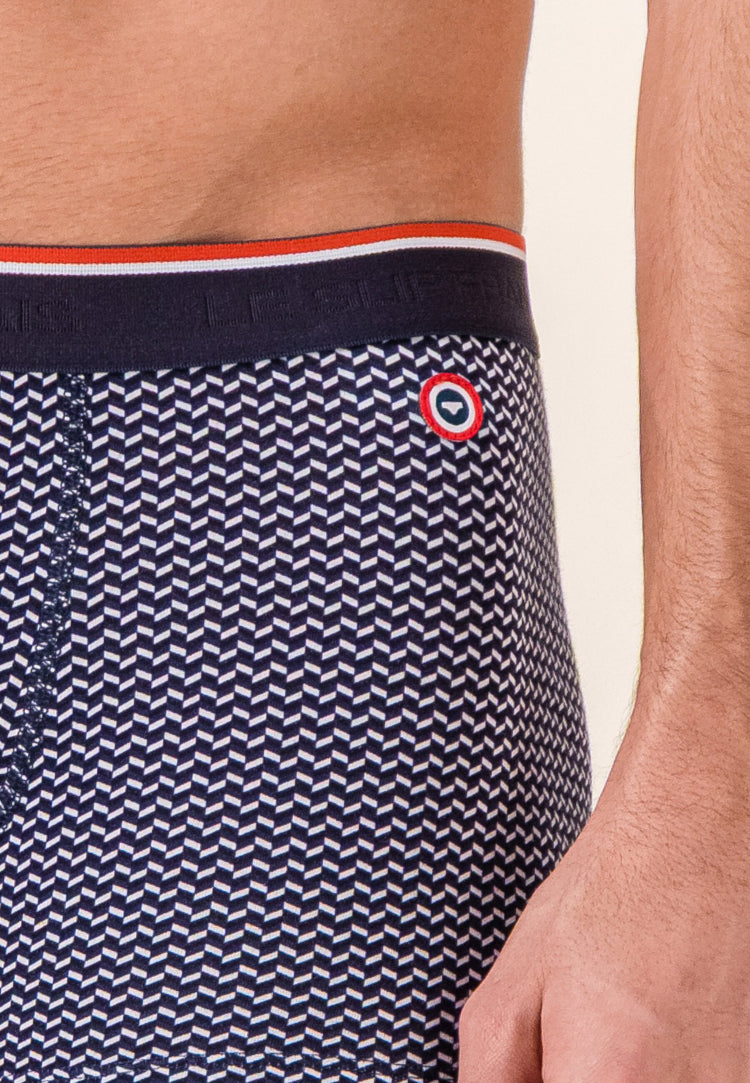 Boxer marinière bleu en coton - Marius Chevron - Le Slip Français - 4