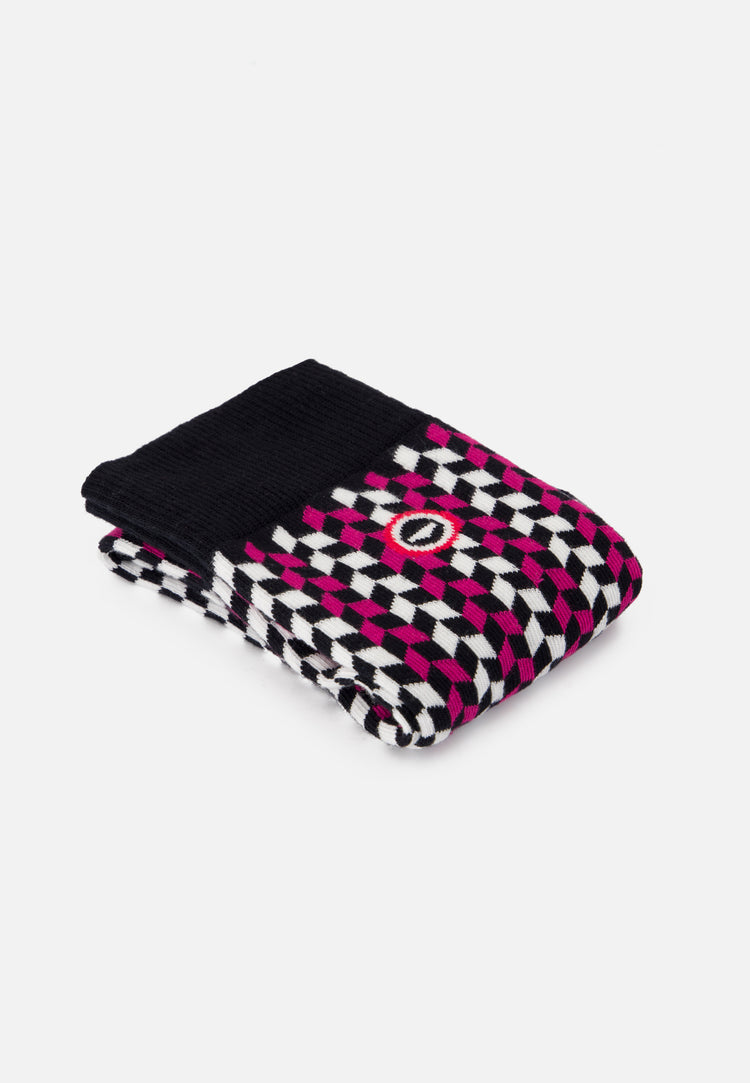 Chaussettes mi-hautes mixtes en coton - Lucas Flechette Fuchsia - Le Slip Français - 3
