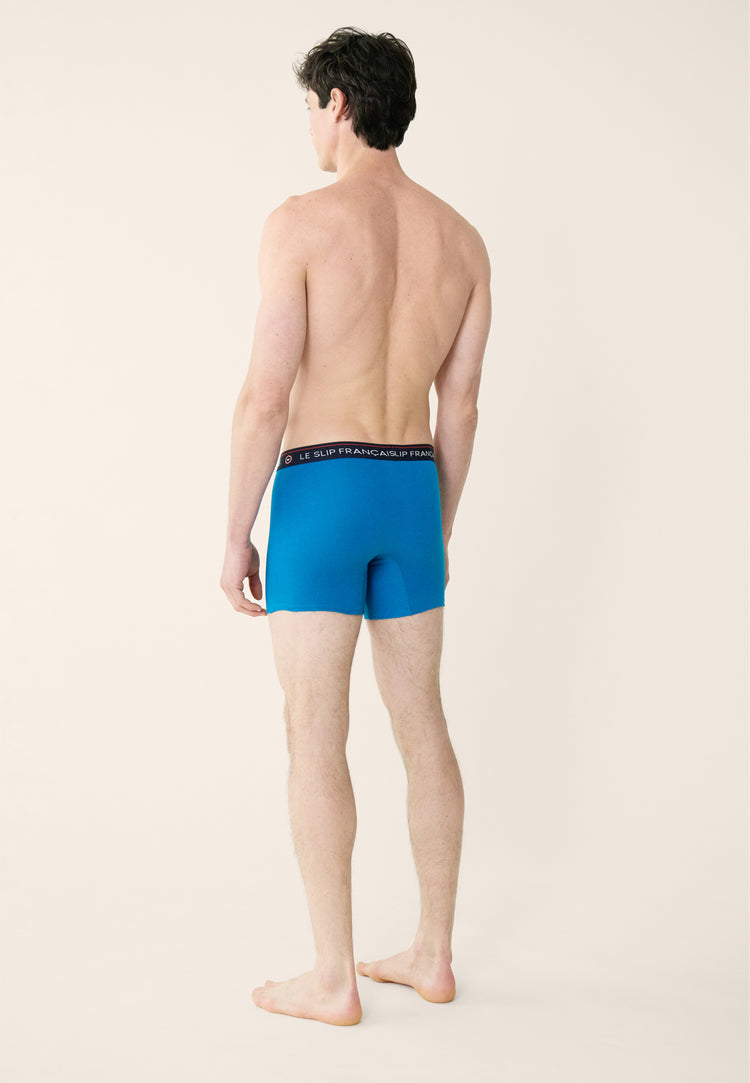 Boxer long en coton - Redoutable Long Bleu Turquoise - Le Slip Français - 3