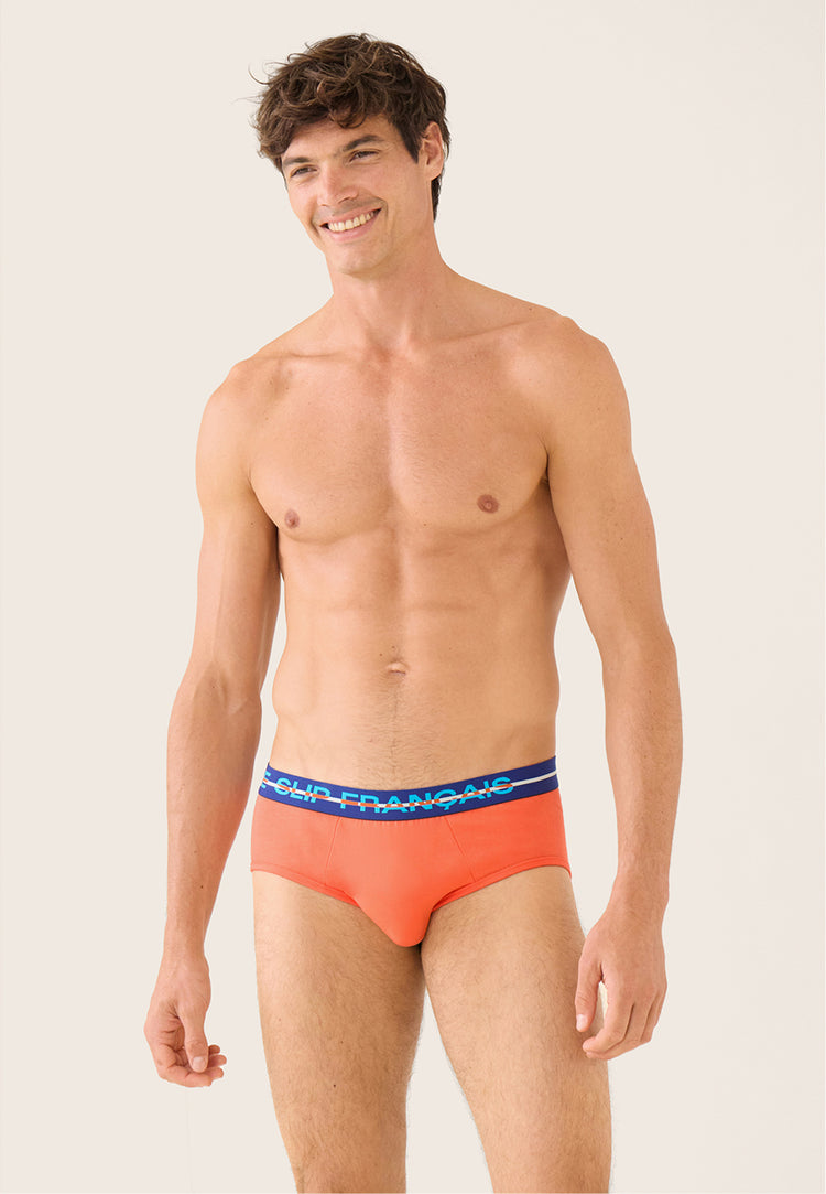 Slip orange en coton - Intrépide Orange Corail - Le Slip Français - 2