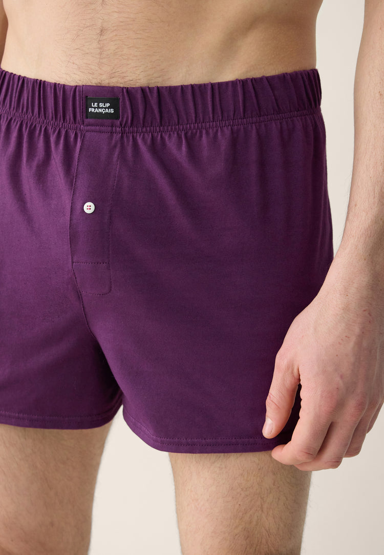 Caleçon prune en jersey de coton - Fredo Prune - Le Slip Français - 4